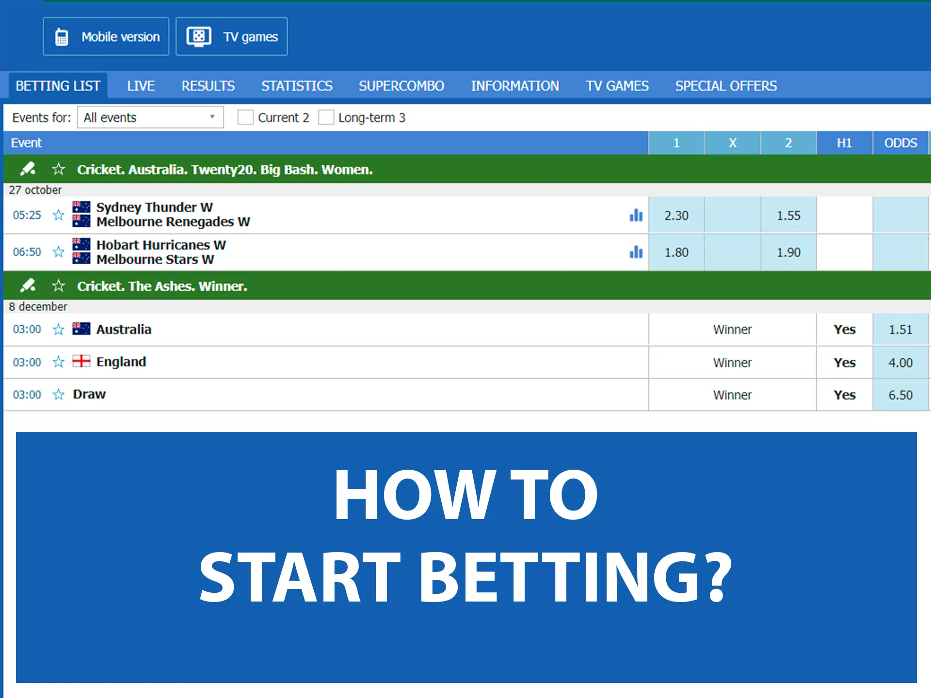 Create your account and top it up to start betting at Betcity.