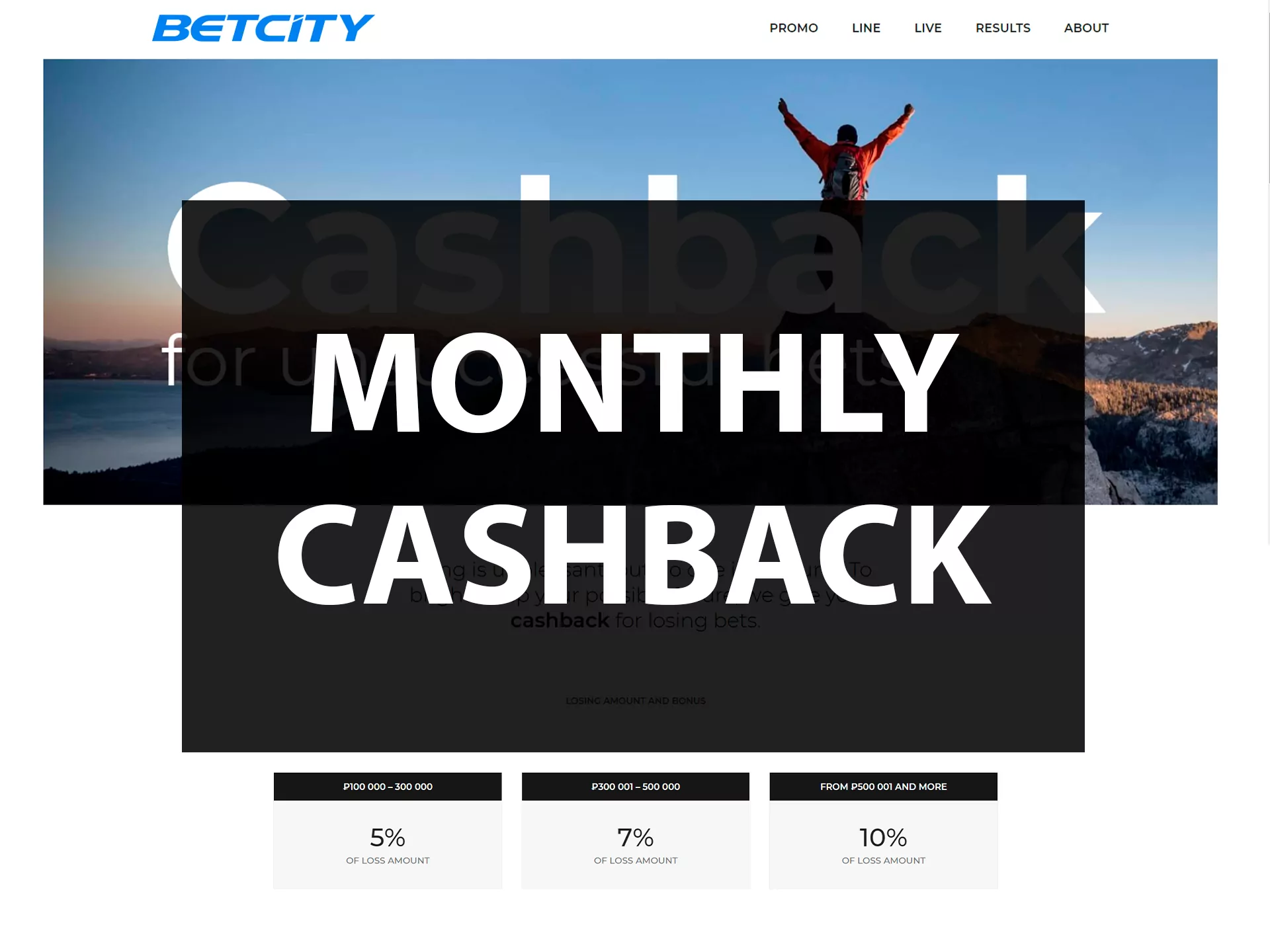 You can get regular cashback at Betcity.