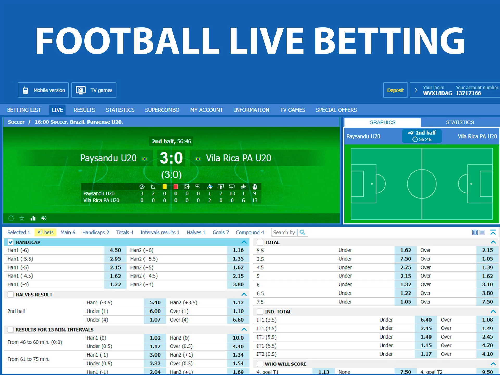 You can also place live bets while watching football streamings at Betcity.