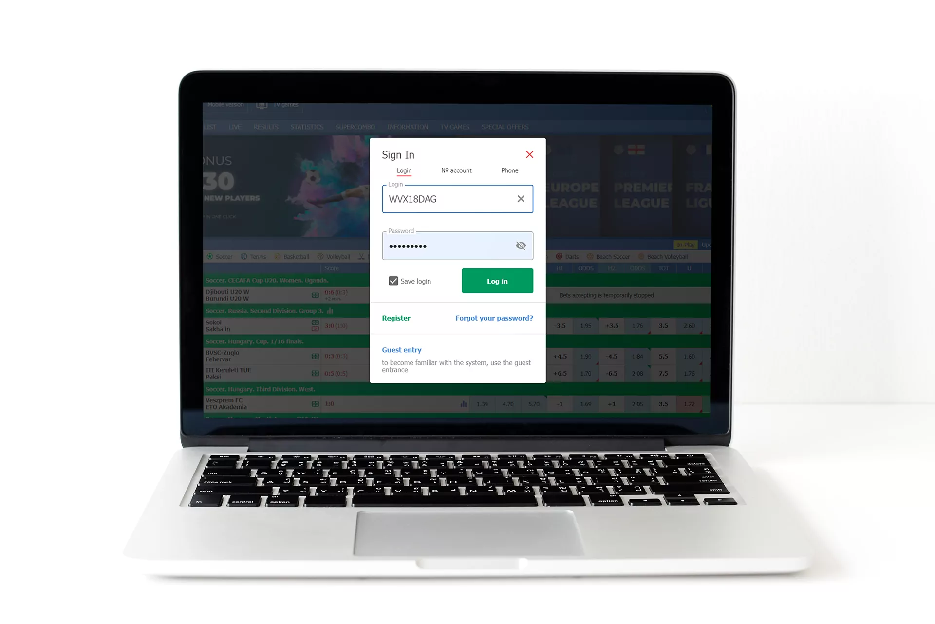 Log in to your existing account or sign up for Betcity.